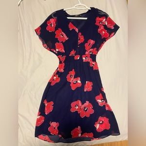 Reitmans dress with pink poppy flowers